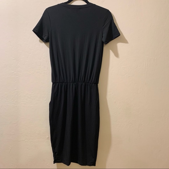 NWT Brigitte Brianna Black Leisure Dress with Pockets - Size M - Picture 7 of 7